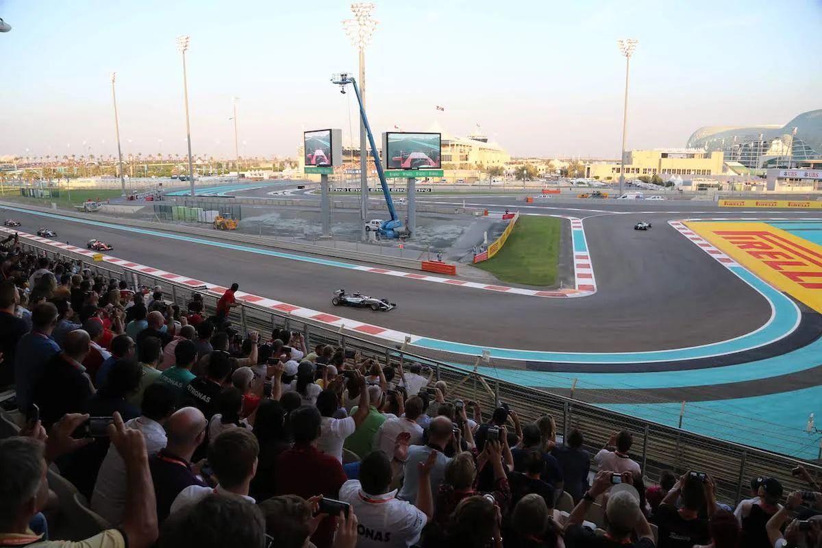 The West Grandstand at the Yas Marina Circuit is a fantastic place to enjoy the Abu Dhabi Grand Prix.